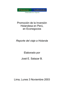 Promoción de la Inversión Holandesa en Perú, en