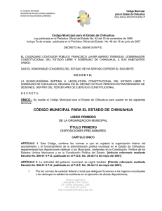 Código Municipal para el Estado de Chihuahua