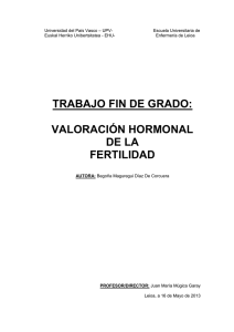 valoración hormonal de la fertilidad