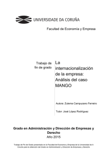 La internacionalización de la empresa: Análisis del caso MANGO