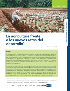 La agricultura frente a los nuevos retos del desarrollo1