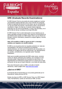 GRE (Graduate Records Examinations)
