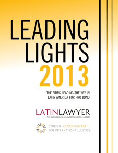 THE FIRMS LEADING THE WAY IN LATIN AMERICA FOR PRO BONO