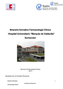 Itinerario formativo Farmacología Clínica Hospital Universitario