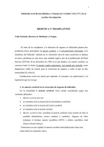 BIOÉTICA Y TRASPLANTES. Valle Guisado. 2000