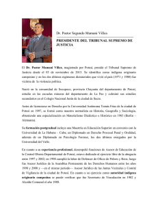 Dr. Pastor Segundo Mamani Villca PRESIDENTE DEL TRIBUNAL