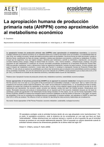 La apropiación humana de producción primaria neta (AHPPN
