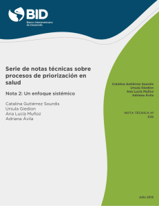 Serie de notas técnicas sobre procesos de priorización en salud