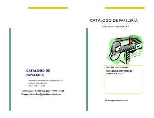 catálogo de papelería - Pontificia Universidad Javeriana, Cali