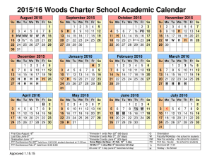 2015/16 Woods Charter School Academic Calendar