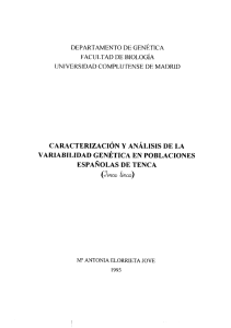 CARACTERIZACIÓN Y ANÁLISIS DE LA VARiABILIDAD GENÉTICA