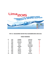 top 10 - goleadores water polo sudamericano lima 2015 rama