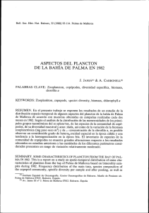 aspectos del plancton de la bahía de palma en 1982