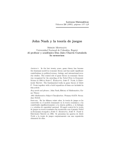 John Nash y la teor´ıa de juegos