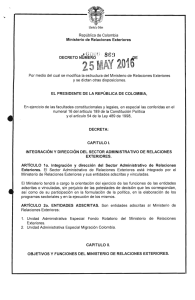 República de Colombia Ministerio de Relaciones Exteriores Por