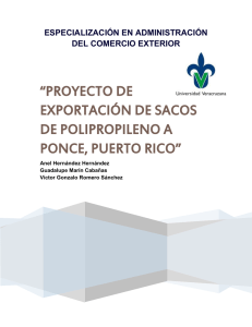 proyecto de exportación de sacos de polipropileno a ponce, puerto