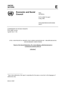 Summary of cases - Report of the United Nations Special