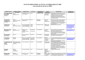 NUEVOS PRINCIPIOS ACTIVOS AUTORIZADOS EN 2005 (con