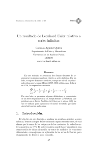 Un resultado de Leonhard Euler relativo a series infinitas