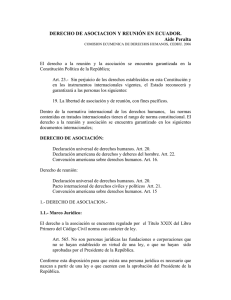 DERECHO DE ASOCIACION Y REUNIÓN EN ECUADOR. Aide
