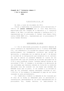 Sentencia 162/2013 del Juzgado de lo Mercantil de Jaén