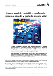 Nuevo servicio de tráfico de Garmin: ¡preciso, rápido y gratuito de