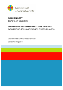 Informe Seguiment Grau Dret (2010-11)