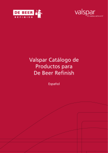 Valspar Catálogo de Productos para De Beer Refinish