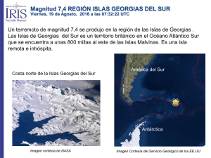 Magnitud 7,4 REGIÓN ISLAS GEORGIAS DEL SUR