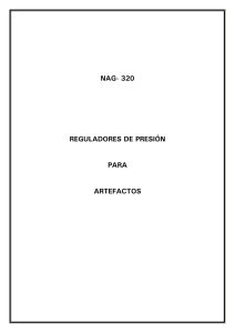 NAG- 320 REGULADORES DE PRESIÓN PARA ARTEFACTOS