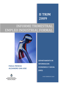 Informe trimestral - Empleo Industrial formal