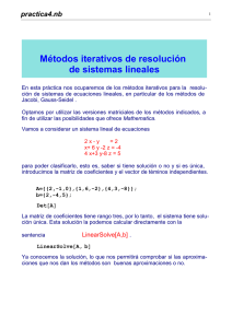 Métodos iterativos de resolución de sistemas lineales