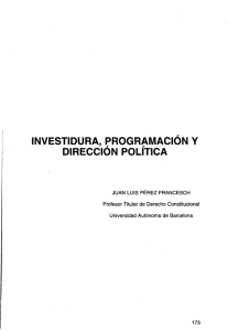 Investidura, Programación y Dirección Política - e