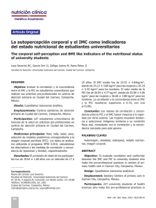 La autopercepción corporal y el IMC como indicadores del estado