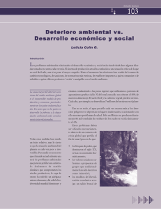 Deterioro ambiental vs. Desarrollo económico y social