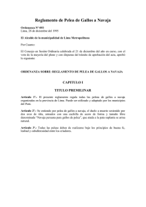 Reglamento de Pelea de Gallos a Navaja