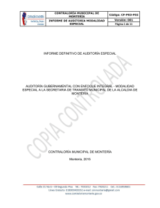 Informe Definitivo Secretaría de Tránsito 2014