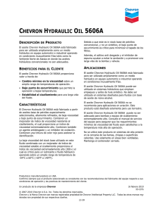 chevron hydraulic oil 5606a