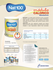 Nat100 MC es un módulo calórico instantáneo en polvo