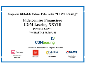 Presentación Fideicomiso Financiero CGM Leasing XXVIII
