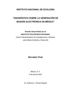 Diagnóstico sobre la generación de basura electrónica en México