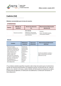 Cadmio (Cd) - PRTR España