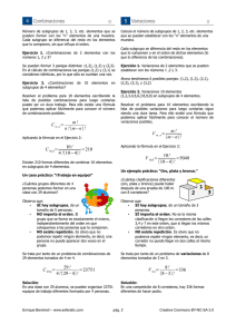 Ficha 2. Combinatoria (II). Fórmulas de combinaciones, variaciones