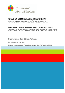Informe Seguiment Grau Criminologia i Seguretat (2012-13)