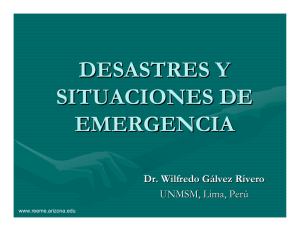 DESASTRES Y SITUACIONES DE EMERGENCIA DEFINICIÓN DE