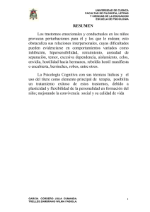 RESUMEN Los trastornos emocionales y conductuales en los niños