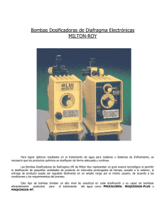 Bombas Dosificadoras de Diafragma Electrónicas MILTON-ROY