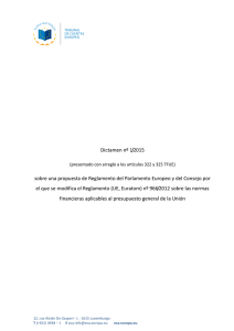 Dictamen nº 1/2015 sobre una propuesta de Reglamento del