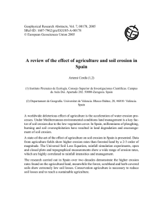A review of the effect of agriculture and soil erosion in Spain