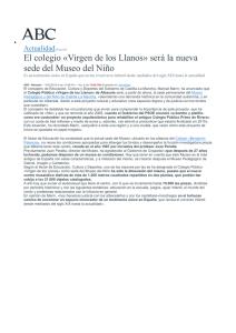 El colegio «Virgen de los Llanos» será la nueva sede del Museo del
